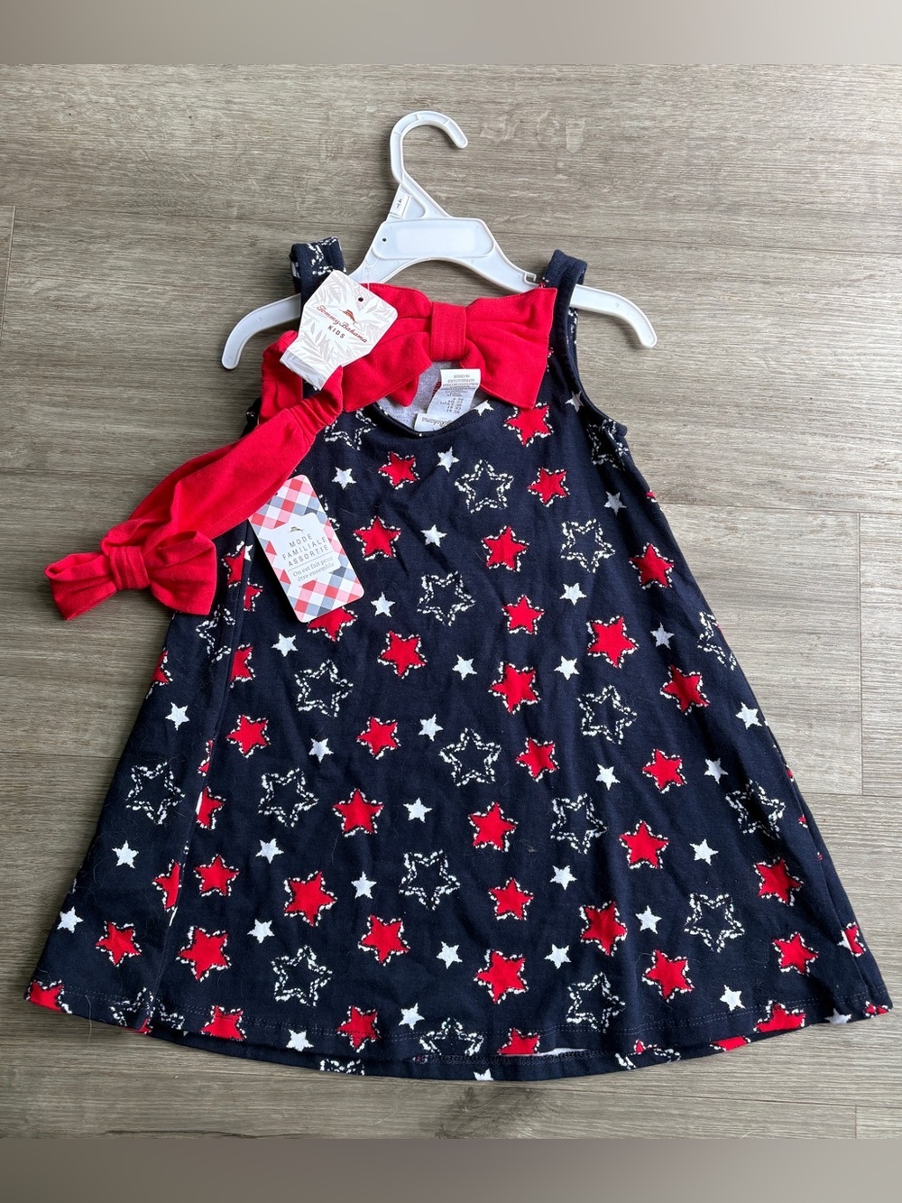 Tommy Bahama Patriotic Stars Girls Bow Set Outfit